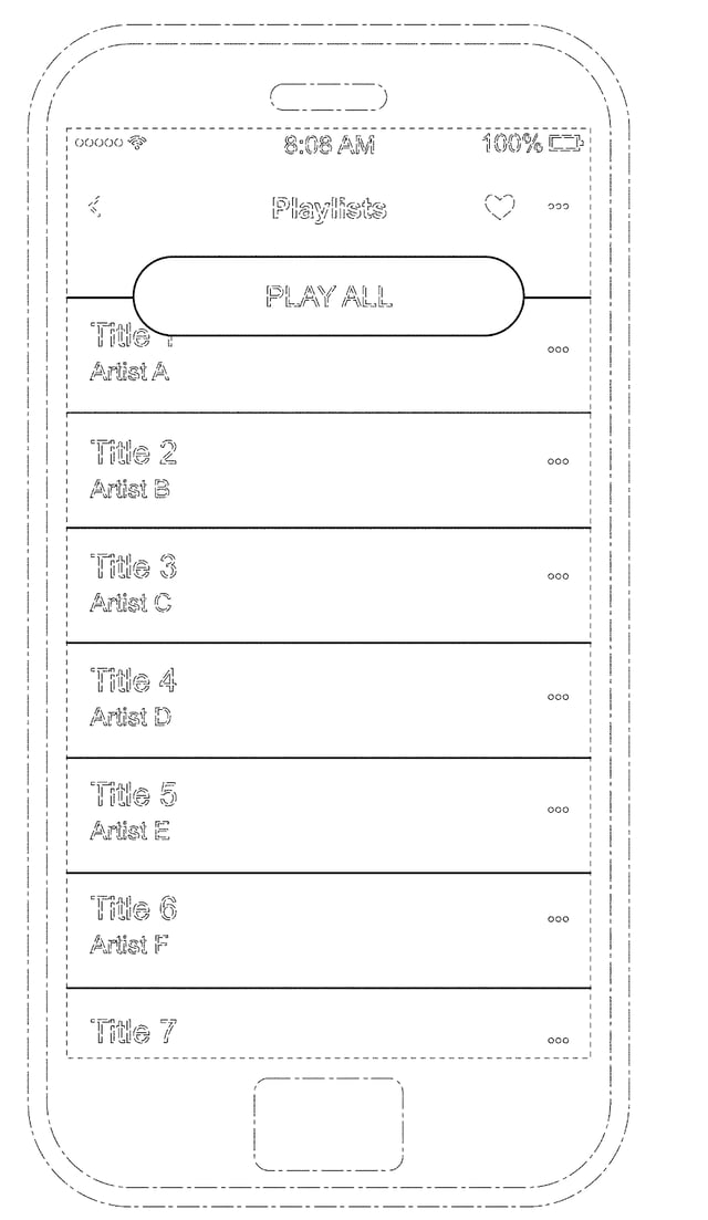 The patent sketch for Spotify's half-header UI component.