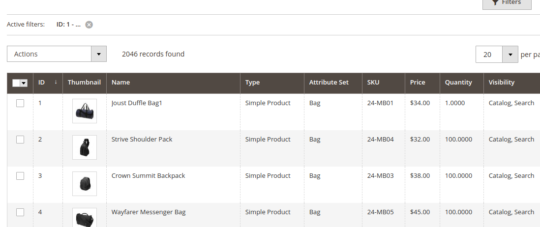 product updated from list view