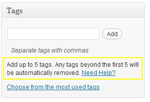 Tags Meta Box Note Wordpress