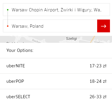 uber warsaw airport