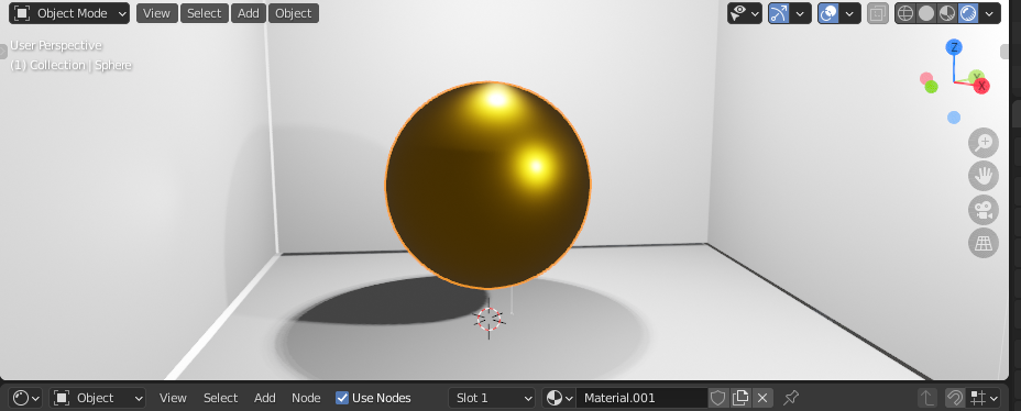 gold orb in render preview viewport