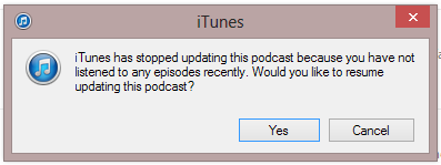 iTunes has stopped updating this podcast