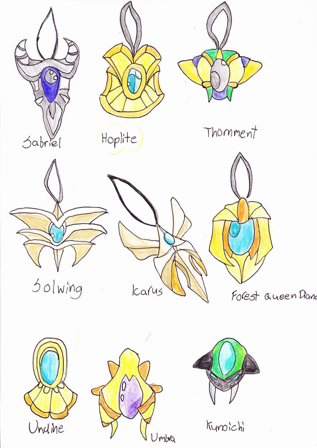 Deviantart depictions of amulets in the series