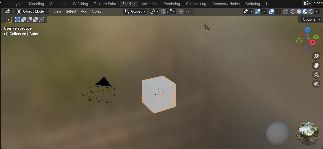 the 2 spheres at bottom right corner of 3d viewport