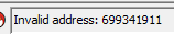 Invalid Address Error
