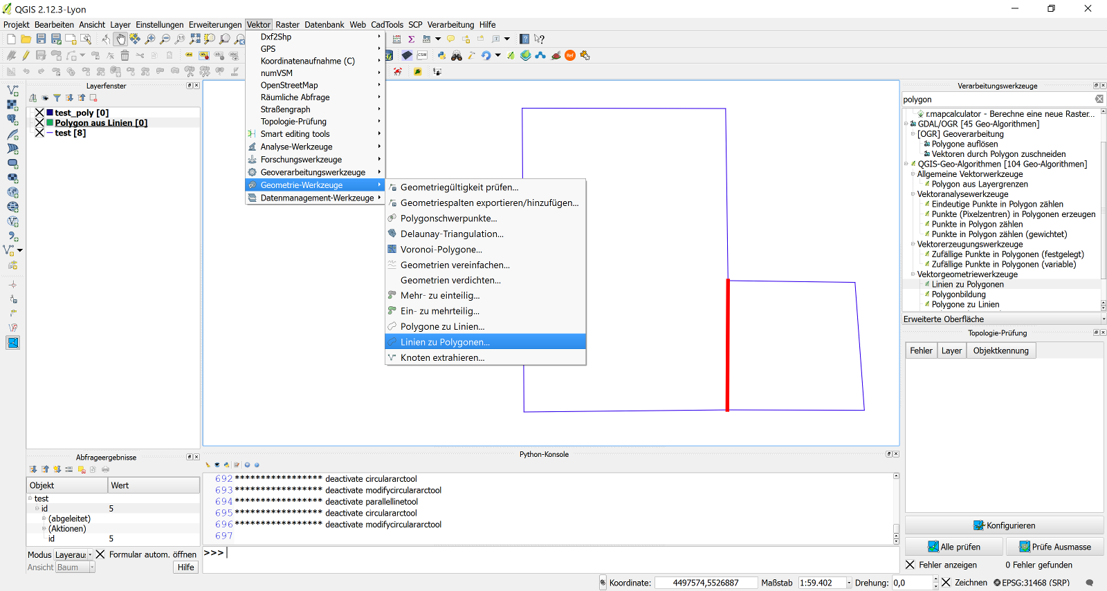 QGIS 2.12. Lines To Polygons does not work properly