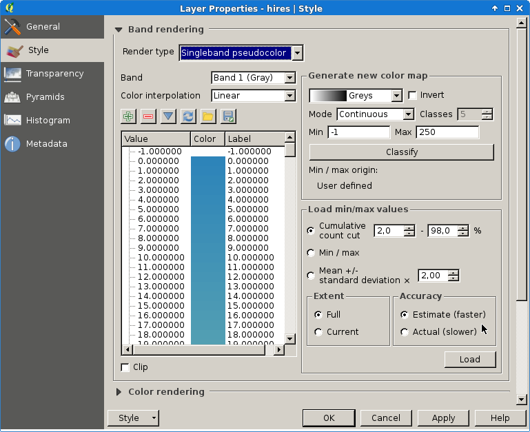 hires raster settings