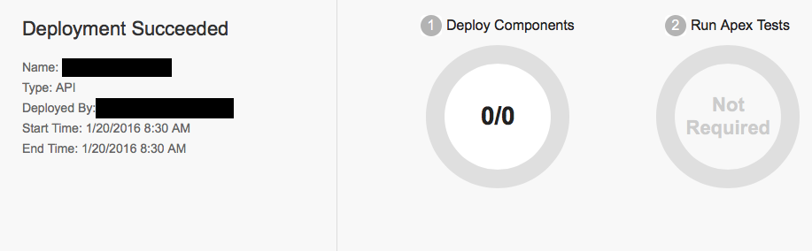 Deployment Result in Salesforce Admin