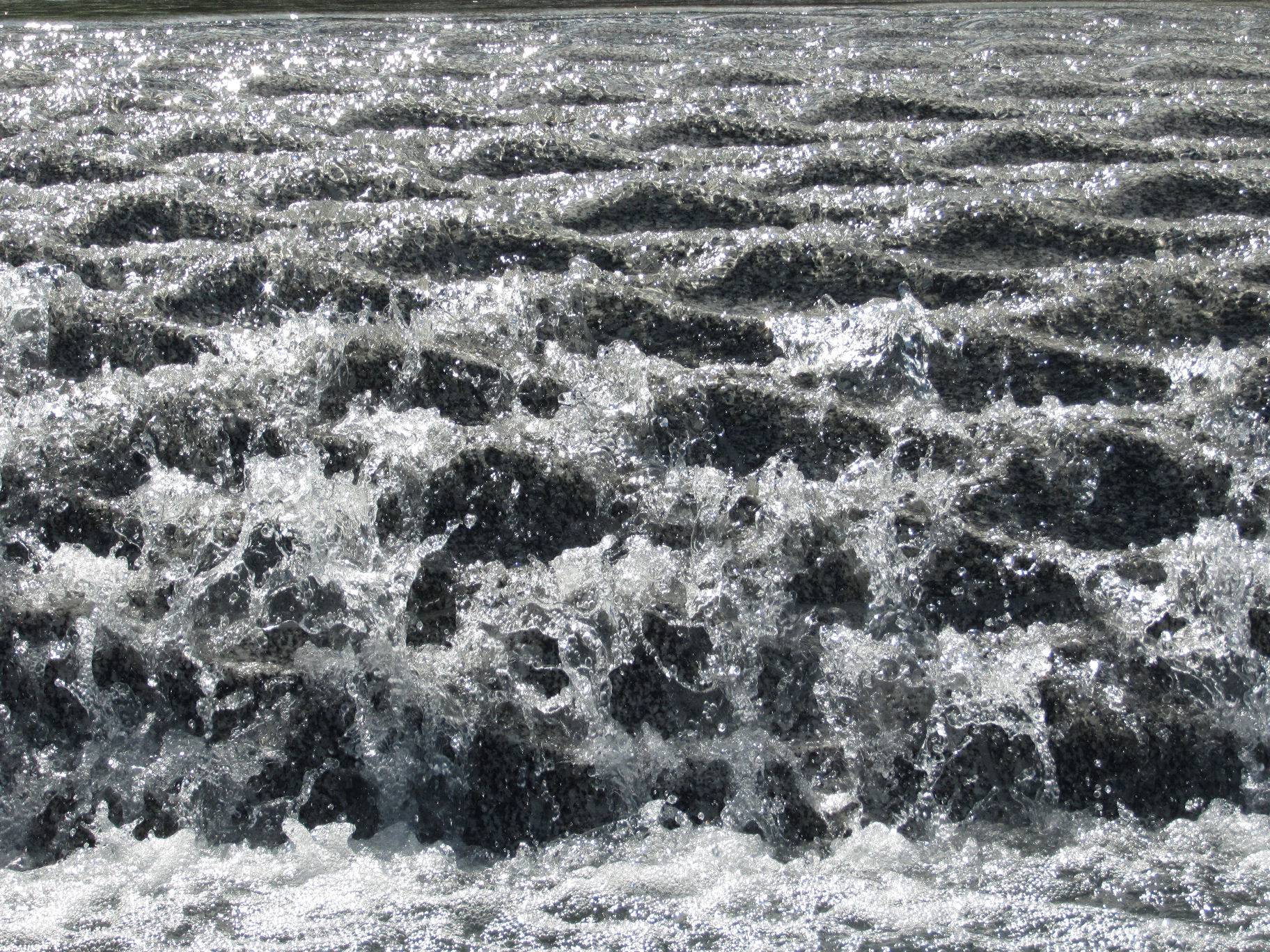 Water dancing over granite.