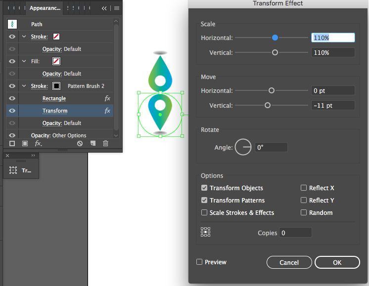 adding transform to the pattern stroke