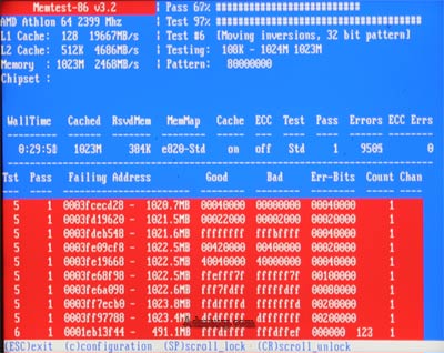 memtest86+ screen