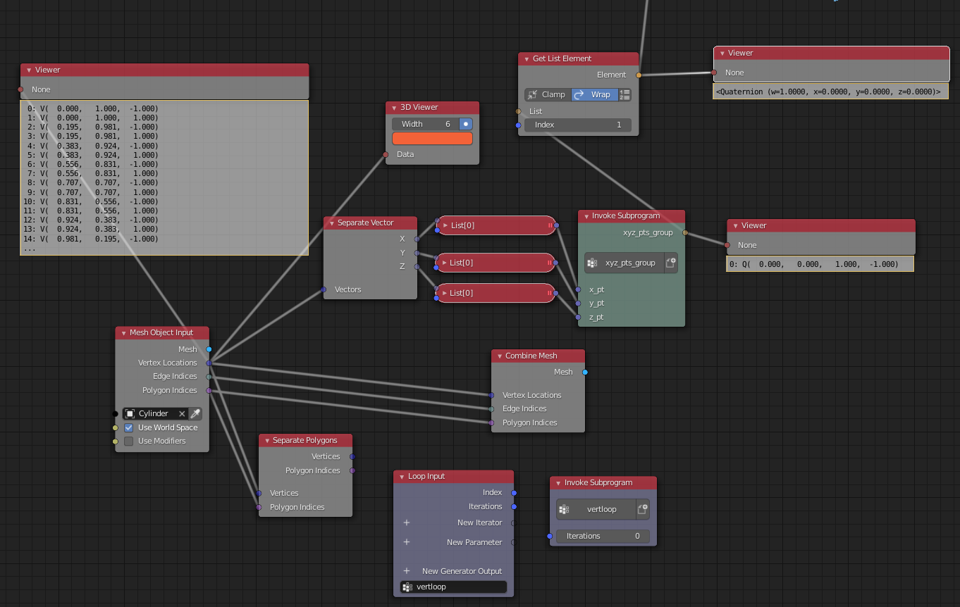 The section with the vertices I'm trying to loop over