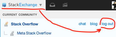 Stack Overflow log out link