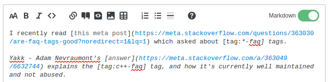 Screenshot showing Stacks editor Markdown