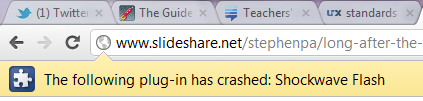 Chrome's warning bar