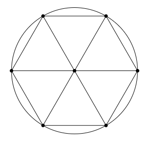 hexagon inscribed in a circle