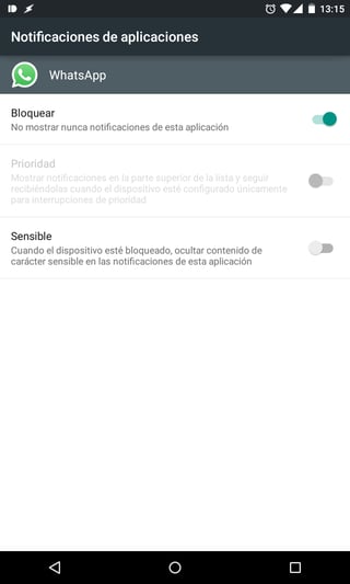 Whatsapp notification system settings