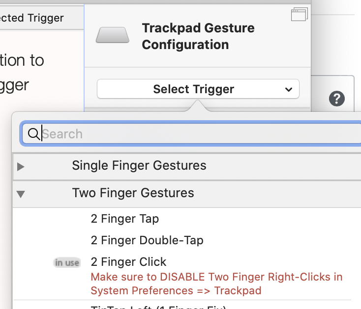 BetterTouchTool two finger gestures