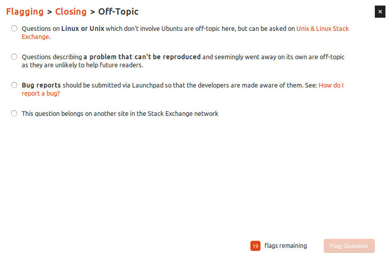 flagging closing off-topic