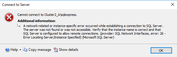 A network-related or instance-specific error occurred while establishing a connection to SQL Server. The server was not found or was not accessible. Verify that the instance name is correct and that SQL Server is configured to allow remote connections. (provider: SQL Network Interfaces, error: 26 - Error Locating Server/Instance Specified) (.Net SqlClient Data Provider)