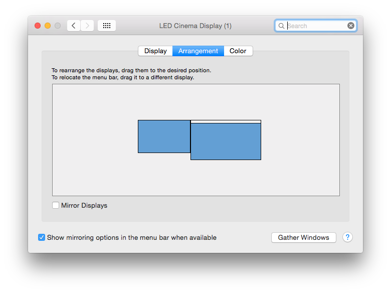 OS X 10.10 Displays in System Preferences