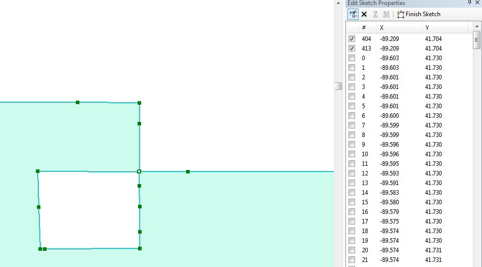 View of stacked vertices in SDE