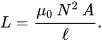 Inductance formula