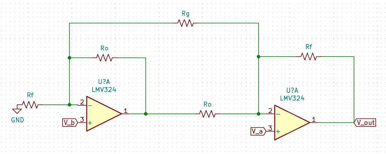 2-op amp based instrumentation amplifier