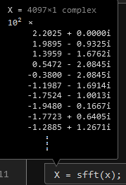 Result of Matlabs stft