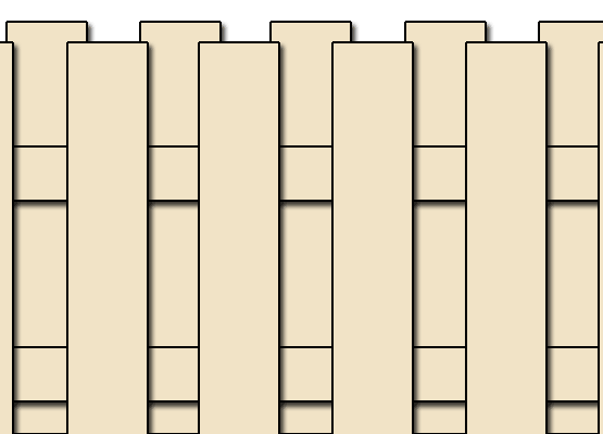 shadow box or board-on-board design of fence