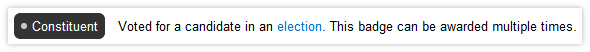 what the constituent badge description looks like on the badges page