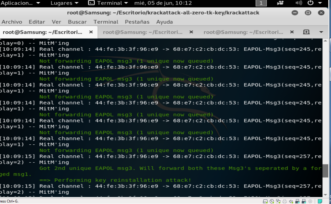 el ataque a funcionado pero dnsmasq no asigna ip