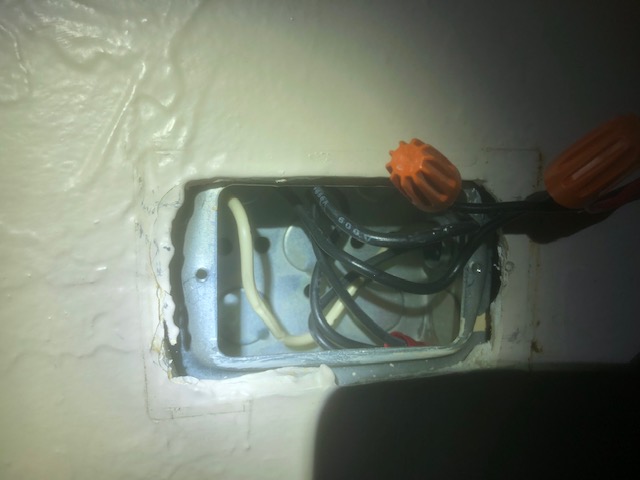 Electrical box showing wiring