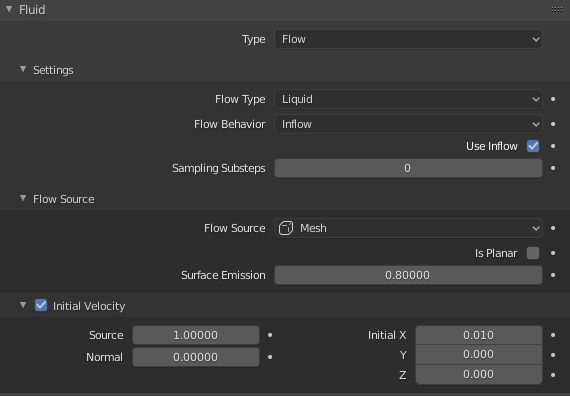 inflow settings