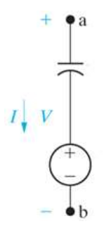 equivalent circuit for a capacitor with initial voltage