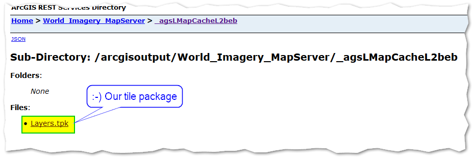 arcgisoutput Layers.tpk in results url