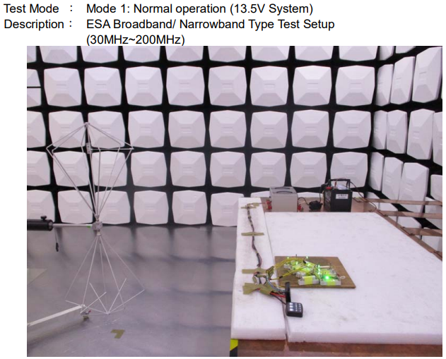 EUT on test bench