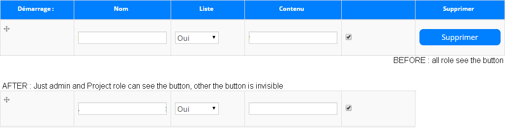 Field collection remove button "Supprimer"