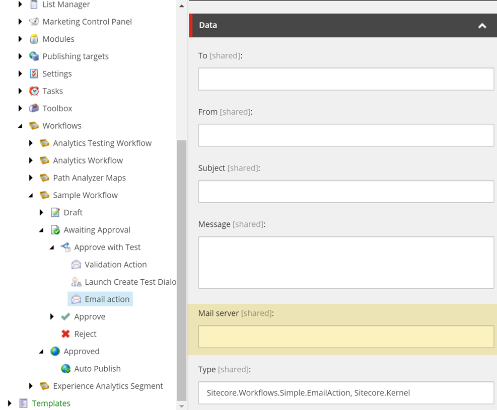 Workflow Email SMTP