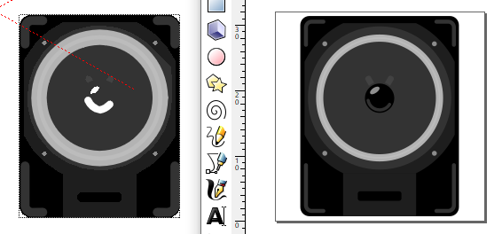 Loudspeaker after import and in Inkscape