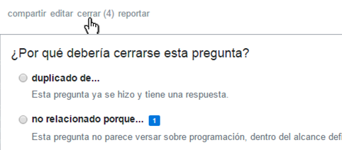 enlace a cerrar con votos pendientes y cuadro de diálogo con votos emitidos y motivos