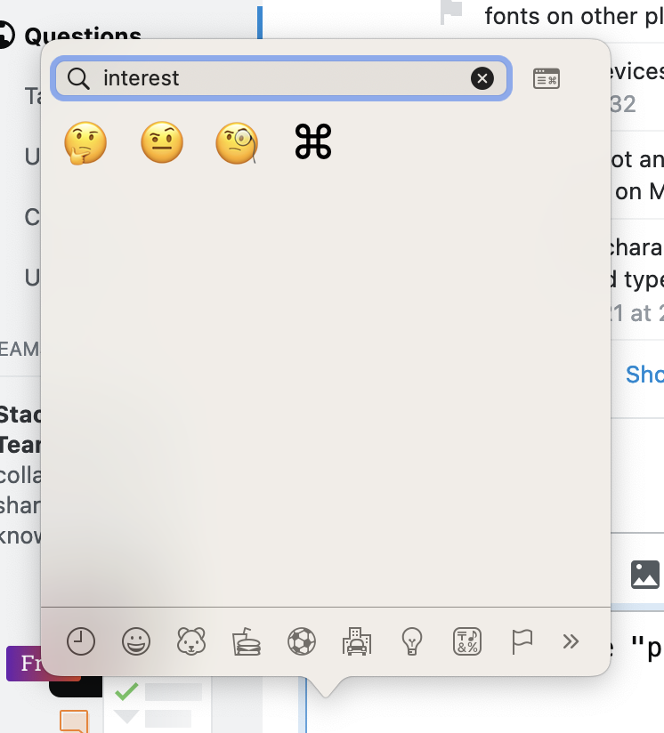 macOS emoji picker