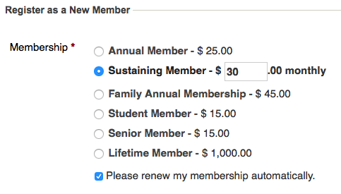 desired membership configuration mockup