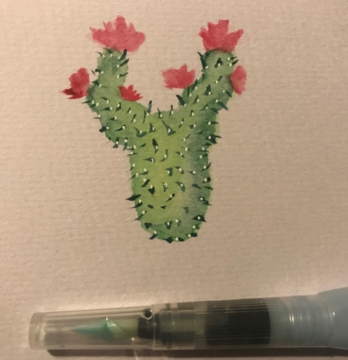 Cactus Brush Pen Example