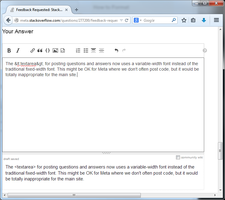 Screenshot of editor