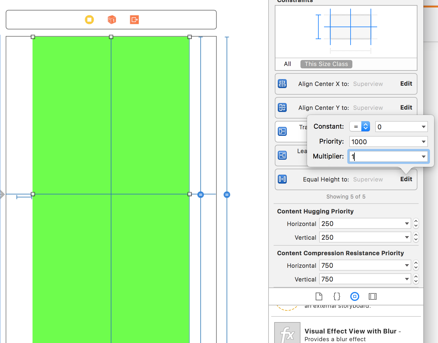 editar constraint de altura