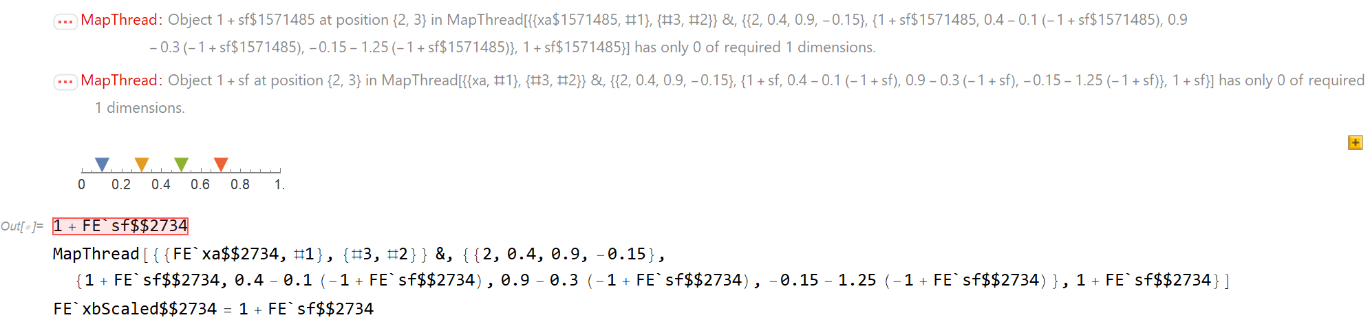 Initial output before interaction with Gauge