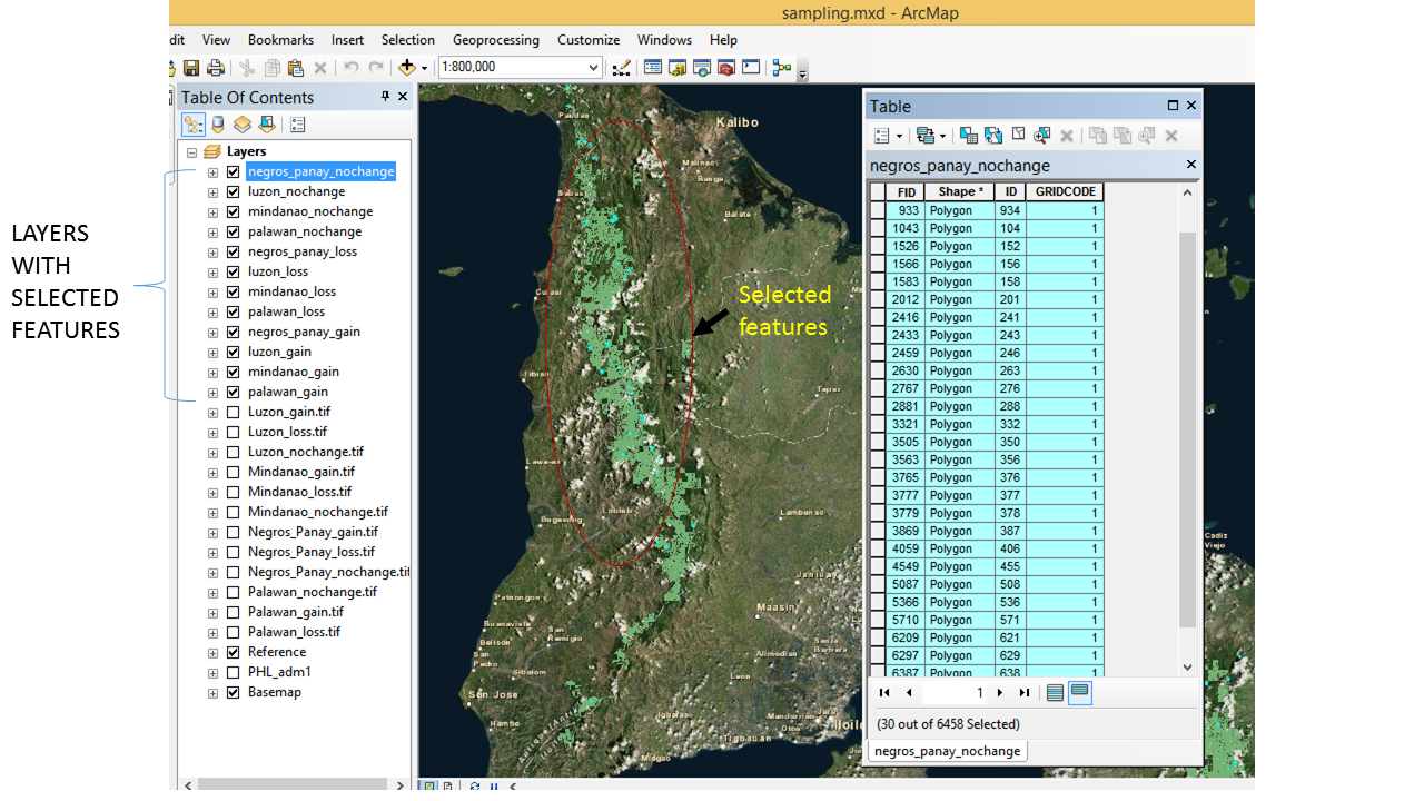 Sample view of my arcmap workspace