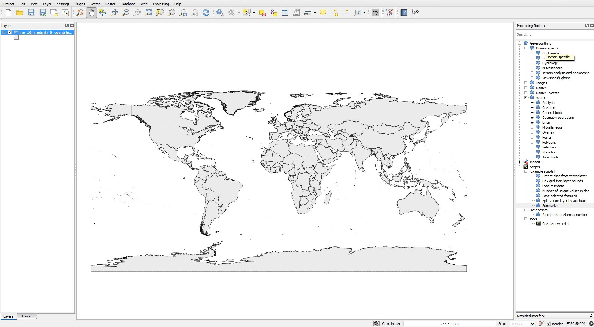 Example image - Mercator CRS