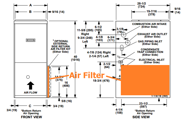 Air filter in place